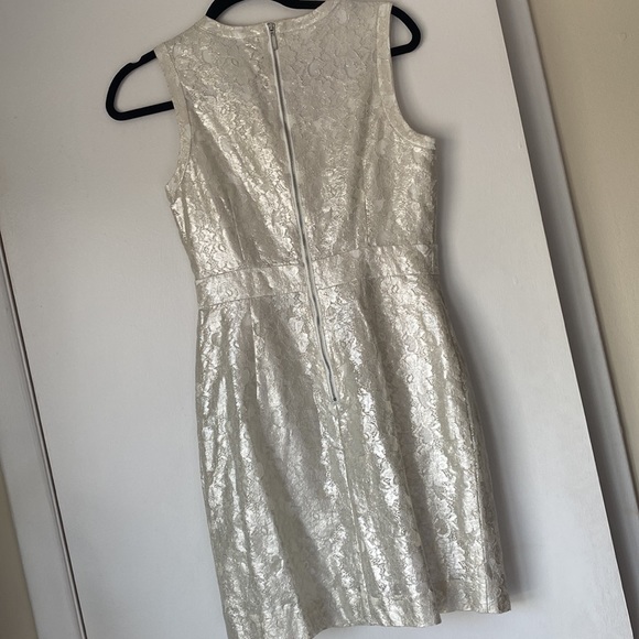 H&M white metallic dress gold flecks nwt bridal bride wedding - Picture 5 of 13